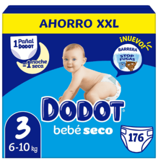 Dodot Bebé Seco Pack Ahorro, Tallas 3 a 5 por 34,39€