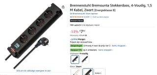 Brennenstuhl Bremounta 4-voudige stekkerdoos voor €7,30 bij Amazon