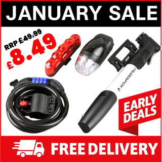 Muddyfox Bicycle Accessory Pack (Lights, Lock & Pump) – £5.94 w/ Code