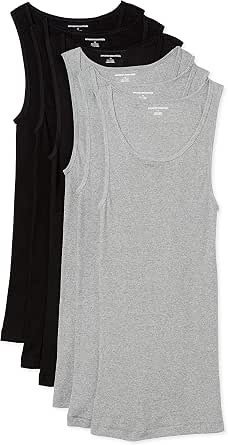 Amazon Essentials Men's Lightweight Tank Undershirts, Pack of 6 - Size M