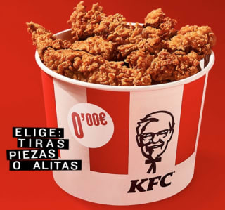 Gratis primer pedido KFC de 8 tiras de pollo o alitas