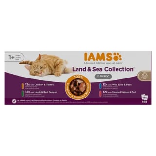 IAMS Delights Adult Land & Sea Kattenvoer 48 x 85 gram boor €17,99 bij Zooplus