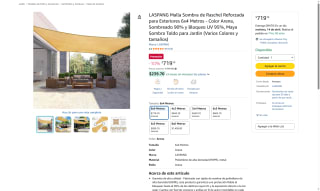 LASPANG Malla Sombra 6x4m por $719 | Amazon