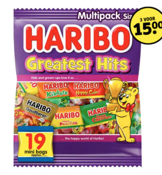 3 Haribo Uitdeelzakjes en/of silo's voor €15 bij kruidvat