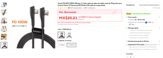Cable Toocki 2m 100w por $36 | AliExpress