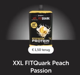€1,50 cashback op XXL FITQuark Peach en Strawberry via Tikkie