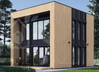 Chalet en bois habitable KAYA 4L RV (Isolé RE2020, 44 mm + bardage), 50 m² à 55.149€