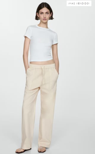 Pantalón algodón cintura elástica para Mujer por 4.99€