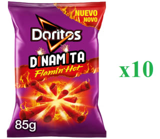 10 x 85g de Doritos Aperitivos de maíz sabor Dinamita Flamin'Hot por 9.4€
