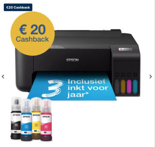 Epson EcoTank ET-1810 A4 inkjetprinter met wifi voor €119 na cashback bij Expert
