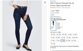 ONLPAOLA High waist Skinny fit Jeans voor €17,49 bij Amazon