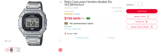 Reloj Casio Elo W218Hd1Avcf por $709 | Oferta Sears