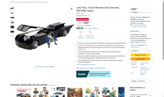 Jada Toys Batimovil 1:24 por $390 | Descuento Amazon