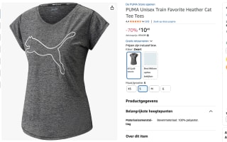 PUMA Train Favorite Heather Cat shirt voor €10,49 bij Amazon