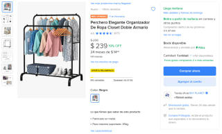 Perchero Elegante Doble Armario por $239 | Oferta Mercado Libre