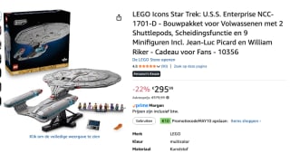 LEGO Icons Star Trek: U.S.S. Enterprise NCC-1701-D voor €285,99 dmv code bij Amazon