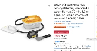 Wagner SteamForce Plus Behangafstomer 2000 W voor €37,99 bij Amazon