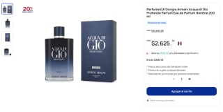 Perfume GA Giorgio Armani Acqua di Gio Profondo 200ml $2,925 | Farmacias del Ahorro