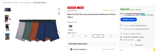 Bóxer Fruit Of The Loom para hombre (4 piezas) por $167 en Walmart