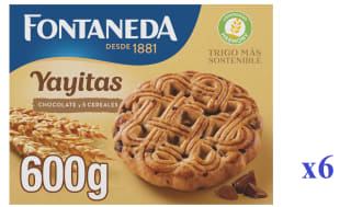 6 Paquetes de Galletas de chocolate y 5 cereales Yayitas Fontaneda 600g por 15.8€