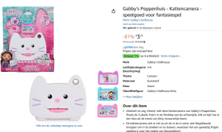 Gabby's Dollhouse Gabby’s Poppenhuis Kattencamera voor €3,31 bij Amazon