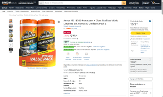 Pack 60 Toallitas Limpieza Auto Armor All por $273 | Amazon