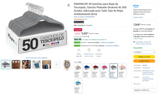 50 Ganchos para Ropa de Terciopelo por $249 | Oferta Amazon