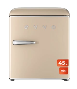 Mini Frigorífico EVVO 45L Control Temperatura, Luz Interior y Estilo Retro por 88,89€