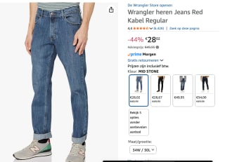 Wrangler Heren Jeans Broek voor €28,02 bij Amazon