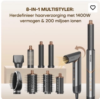Uniorange Airstyler krultang 8 in 1 Multistyler voor €54,90 bij Joybuy