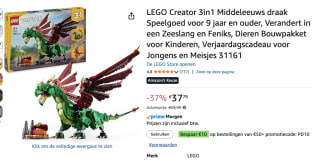 LEGO Creator 3in1 Middeleeuws draak voor €37m79 met Amazon prime
