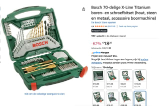 Bosch X-Line borenset - 70-delig voor €18,29 bij Amazon