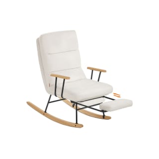 SONGMICS Silla Mecedora Respaldo Regulable Blanco Crema por 75.99€