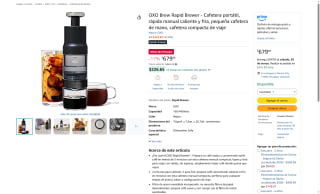 Cafetera OXO Brew Rapid Brewer Portátil por $680 | Amazon