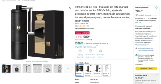 Molinillo Café Manual TIMEMORE C5 Pro por $980 | Oferta Amazon