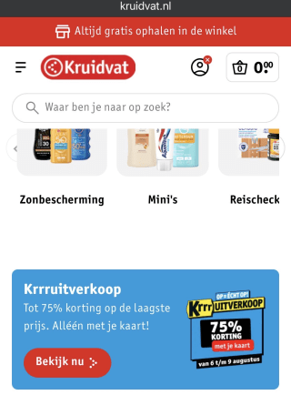 kruidvat 75% uitverkoop