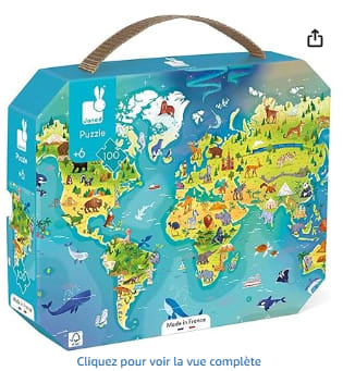 Puzzle enfant Janod - Le Monde 100 Pièces à 6,56€