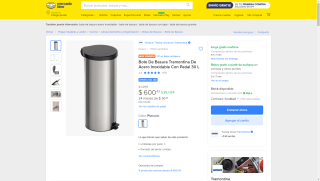 Bote Tramontina 30L Acero Inoxidable por $600 | Oferta Mercado Libre