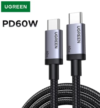 UGREEN PD60W cable USB-C (1 m, 2 piezas) por $67 en AliExpress
