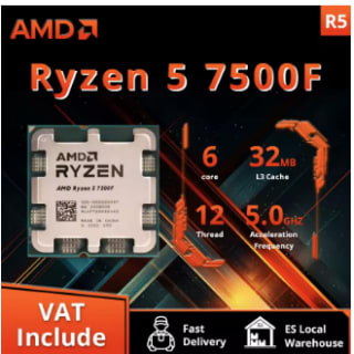AMD Ryzen 5 7500F - 6 cores 12 threads CPU voor € 101,75 dmv code bij Aliexpress