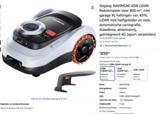 Segway Navimow i208 LiDAR Robotmaaier 800 m² + Garage M | Draadloos & 4G