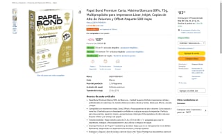 Papel Bond Premium 75 g/m² 500 hojas por $84 | Oferta Amazon