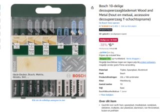 Bosch decoupeer zaagbladen set - 10-delig voor €6,29 bij Amazon