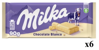 6 Tabletas de Chocolate blanco Milka 90 g por 6.76€