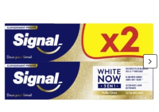 Lot de 4 dentifrices Signal White Now pour 8,39€