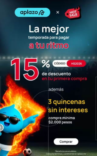 Cupón Aplazo: 15% de Descuento | Primer Compra