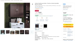 Mueble de pared Haotian FRG231-BR (60 cm) por $610 en Amazon