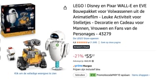 LEGO DISNEY 43279 WALL-E en EVE voor €45,57 dmv code bij Amazon