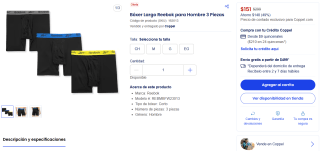 Boxer Reebok largo por $151 | Oferta Coppel