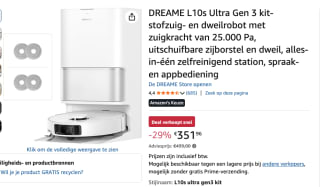 Dreame L10s Ultra Gen 3 voor €351,96 bij Amazon